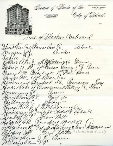 Roster - Board of Trade of the City of Detroit