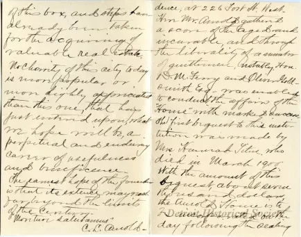 Letter - The Arnold Home for the Aged and Hospital for Incurables