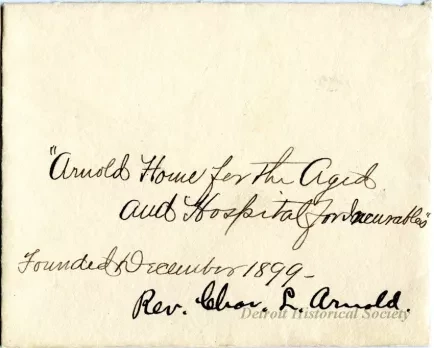 Envelope - Arnold Home for the Aged and Hospital for Incurables