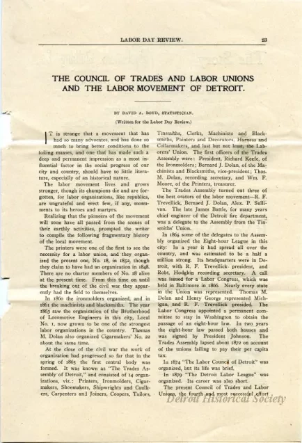 Magazine - The Council of Trades and Labor Unions and the Labor Movement of Detroit
