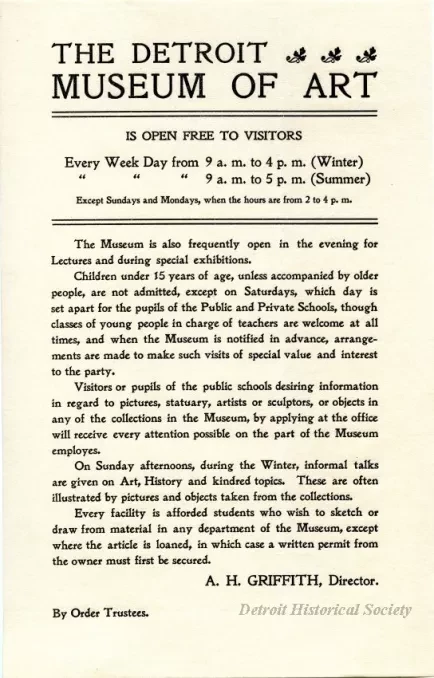 Advertisement - The Detroit Museum of Art