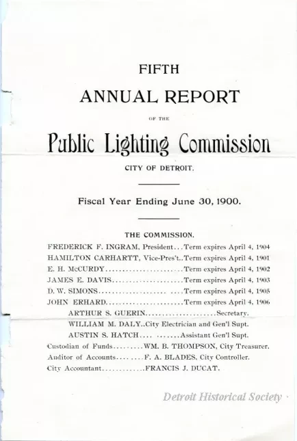 Report, Annual - Fifth Annual Report of the Public Lighting Commission