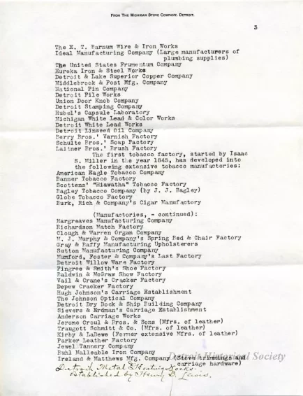 Letter - The Michigan Stove Company