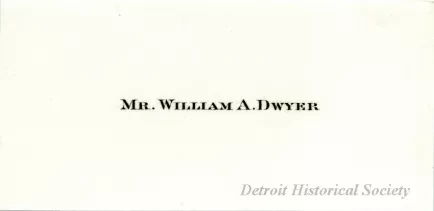 Card, Business - William A. Dwyer
