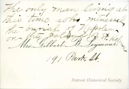 Card, Calling - Mrs. Gilbert B. Seymour
