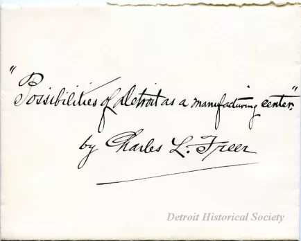 Envelope - Possibilities of Detroit as a Manufacturing Center