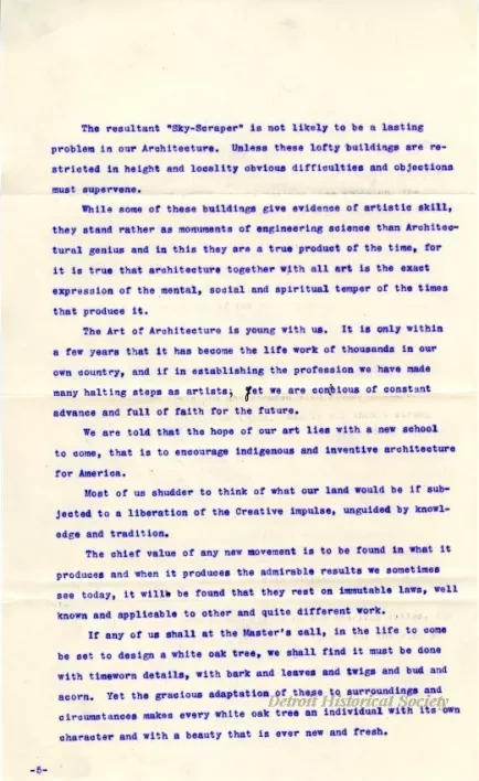 Letter - Rise of Architecture in Detroit