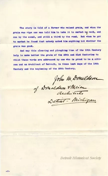 Letter - Rise of Architecture in Detroit