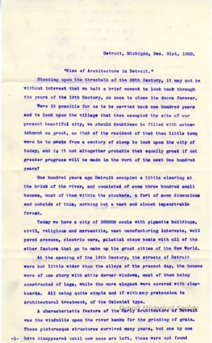 Letter - Rise of Architecture in Detroit
