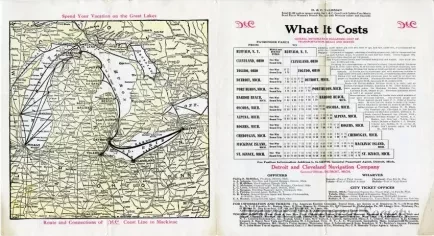Brochure - D&C Lake Lines, Detroit, Cleveland, Buffalo, Niagara Falls, Toledo, Mackinac Island, and Way Ports