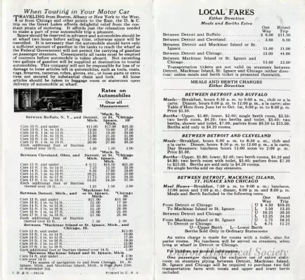 Brochure - D&C Lake Lines, Detroit, Cleveland, Buffalo, Niagara Falls, Mackinac Island, Chicago