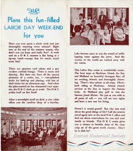 Brochure - D&C Lake Lines Big Labor Day Week-End Cruise