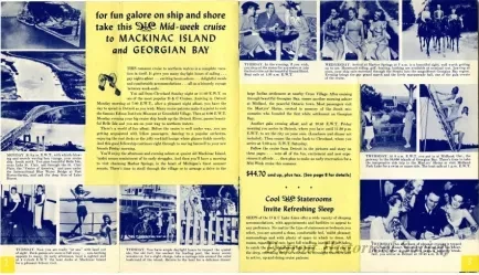 Booklet - D&C Lake Lines Low Cost All-Expense Romance Cruises to Mackinac Island, Harbor Springs, Georgian Bay