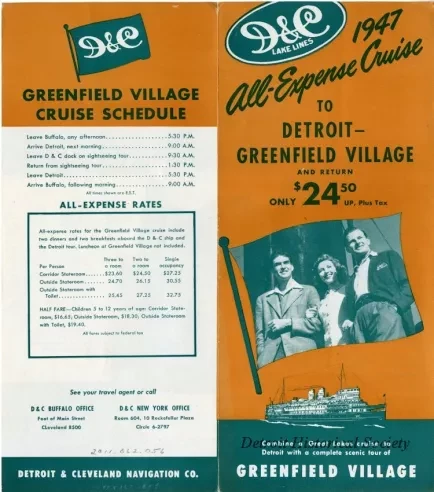 Brochure - 1947 All-Expense Cruise to Detroit - Greenfield Village