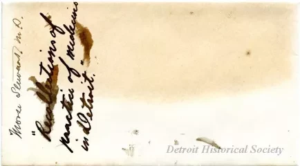 Envelope - Recollections of Practice of Medicine in Detroit