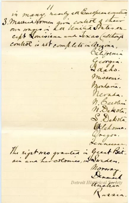 Letter - Woman's Suffrage - Retrospect and Prophecy