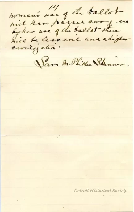 Letter - Woman's Suffrage - Retrospect and Prophecy