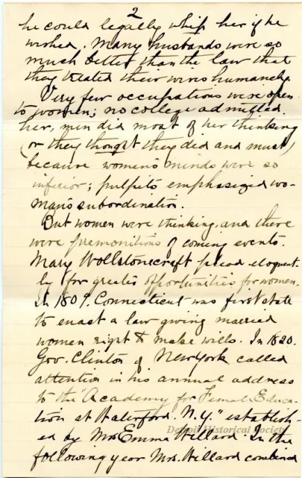 Letter - Woman's Suffrage - Retrospect and Prophecy