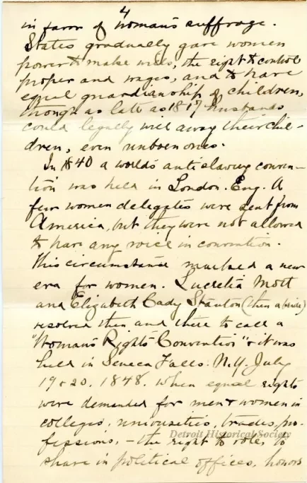 Letter - Woman's Suffrage - Retrospect and Prophecy