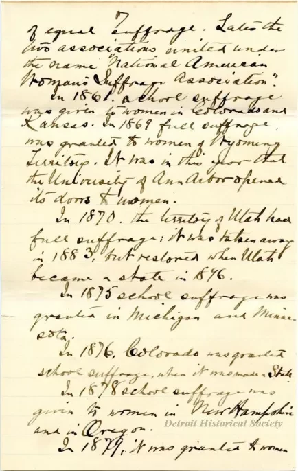 Letter - Woman's Suffrage - Retrospect and Prophecy