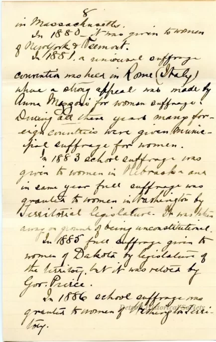 Letter - Woman's Suffrage - Retrospect and Prophecy