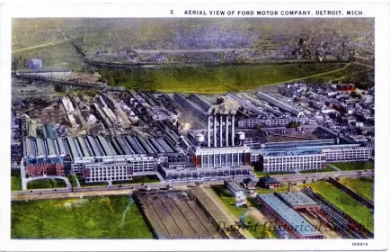 Postcard - Aerial View of Ford Motor Company, Detroit, Mich. - Aerial View of Ford Motor Company