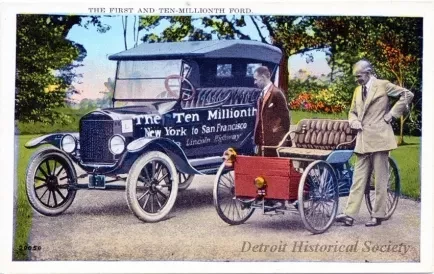 Postcard - The First and Ten-Millionth Ford. - The First And Ten Millionth Ford