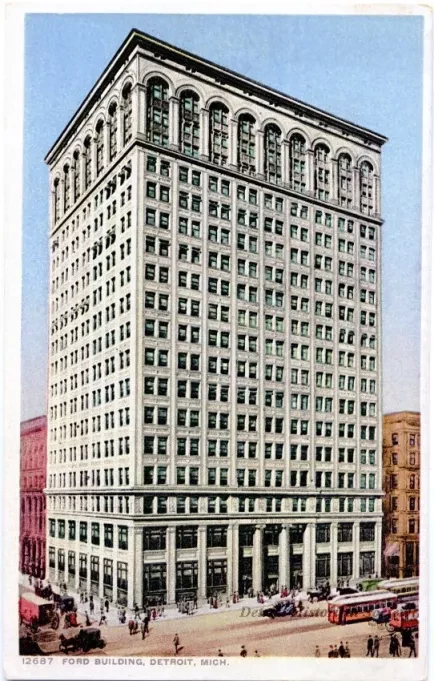 Postcard - Ford Building, Detroit, Mich.