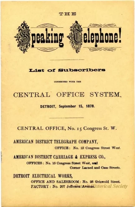 Directory, Telephone - The Speaking Telephone!
List of Subscribers connected with the Central Office System