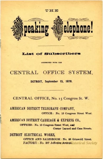 Directory, Telephone - The Speaking Telephone!
List of Subscribers connected with the Central Office System