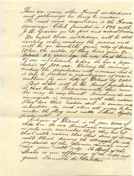 Letter - The Franco-American Club