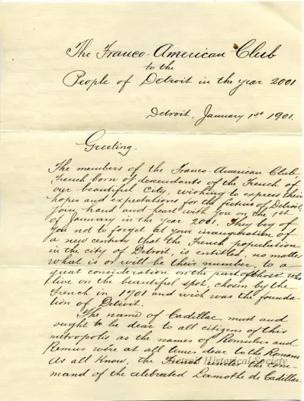 Letter - The Franco-American Club