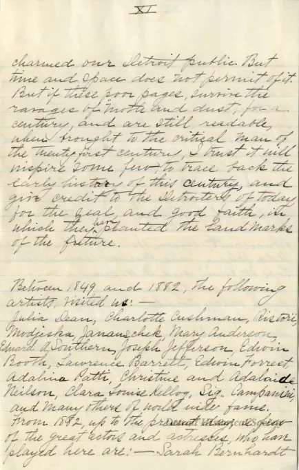 Letter - The Stage in Detroit