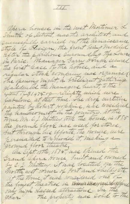 Letter - The Stage in Detroit