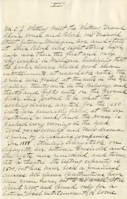 Letter - The Stage in Detroit