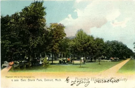 Postcard - Baic Blank [sic] Park, Detroit, Mich.