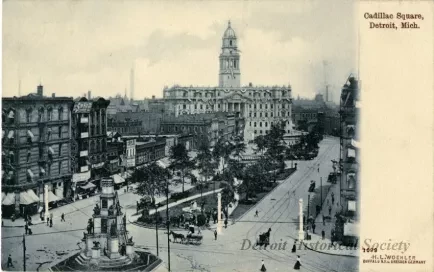 Postcard - Cadillac Square, Detroit, Mich.