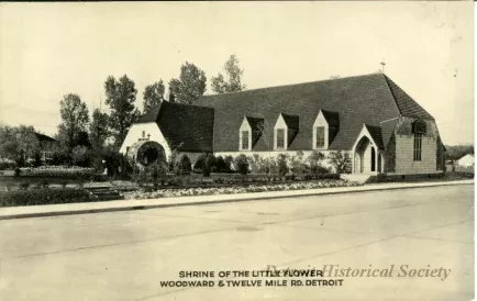 Postcard - Shrine of the Little Flower, Woodward & Twelve Mile Rd. Detroit