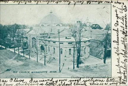 Postcard - M.E. Church, Wyandotte, Mich.