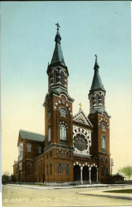 Postcard - St. Mary's Church, Detroit, Mich.