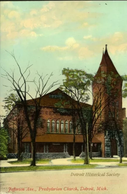 Postcard - Jefferson Ave., Presbyterian Church, Detroit, Mich.