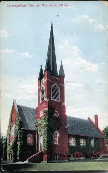 Postcard - Congregational Church, Wyandotte, Mich.
