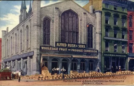 Postcard - Alfred Rush & Son's., Commission Merchants, Detroit, Mich.