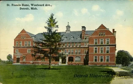 Postcard - St. Francis Home, Woodward Ave., Detroit, Mich.