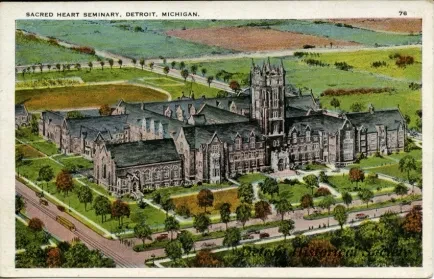 Postcard - Sacred Heart Seminary, Detroit, Michigan.