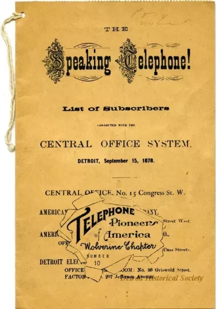 Directory, Telephone - The Speaking Telephone!
List of Subscribers connected with the Central Office System