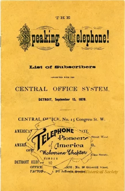 Directory, Telephone - The Speaking Telephone!
List of Subscribers connected with the Central Office System