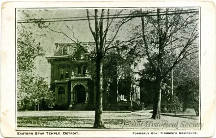 Postcard - Eastern Star Temple, Detroit. Formerly Gov. Pingree's Residence. - Eastern Star Temple, Detroit
