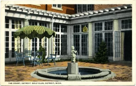 Postcard - The Court, Detroit Golf Club, Detroit, Mich. - The Court, Detroit Golf Club, Detroit, Mich.