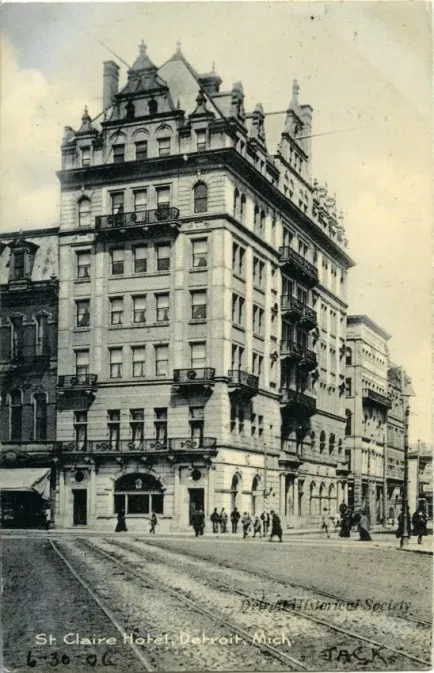 Postcard - St. Claire Hotel, Detroit, Mich.